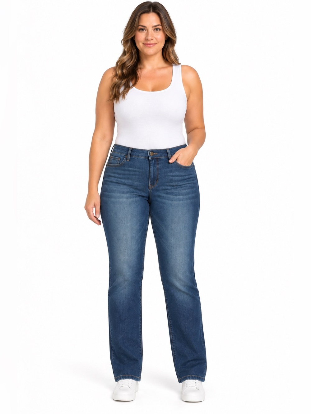 Jones New York Jones & Co Women’s Jeans 14W Blue Denim Straight Leg 29” inseam